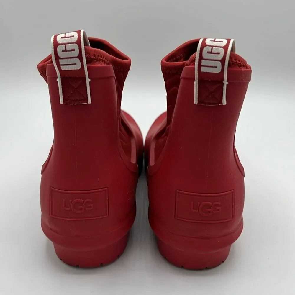 ✨UGG Red Rainboots Size‎ 6 Chevonne Ankle Rain Booties B22B
